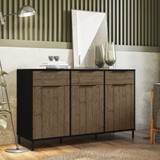 Madrid Black and Acacia Effect Large Sideboard