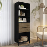 Madrid Black and Acacia Effect Bookcase