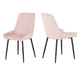 Pair of Avery Baby Pink Velvet Chairs