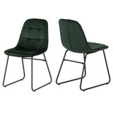 Pair of Lukas Emerald Green Velvet Chairs