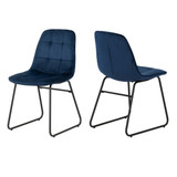 Pair of Lukas Sapphire Blue Velvet Chairs