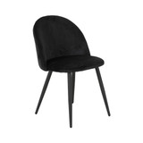 Set of 4 Marlow Black Velvet Dining Chairs