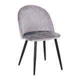 Set of 4 Marlow Grey Velvet Dining Chairs