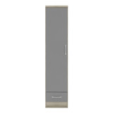 Nevada Grey and Oak 1 Door 1 Drawer Wardrobe