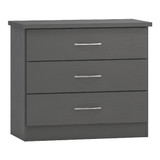 Nevada Grey 3D Effect 3 Drawer Chest