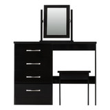 Nevada Black Gloss Drawer Dressing Table Set