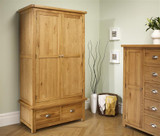 Woburn Solid Oak 2 Door 2 Drawer Wardrobe