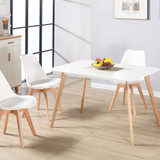 Bendal White and Beech Dining Set