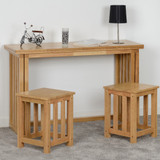 Richmond Oak Varnish Foldaway Dining Set with 2 Stools 