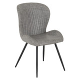 Set of 4 Quebec Grey Faux Leather Dining Chairs