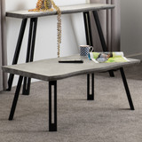 Quebec Concrete Effect and Black Wave Edge Coffee Table