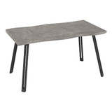 Quebec Grey Concrete Effect Wave Edge Dining Table Set with 4 Chairs