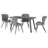 Quebec Black Wood Wave Edge Dining Set