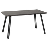 Quebec Black Wood Grain Effect Wave Edge Dining Table