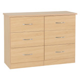 Nevada Sonoma Oak 6 Drawer Chest