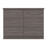 Nevada Black Wood Grain Oak 6 Drawer Chest