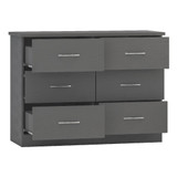 Nevada Grey 3D Effect 6 Drawer Chest