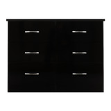 Nevada Black Gloss 6 Drawer Chest