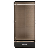 Nevada Black Gloss 2 Door 1 Drawer Mirrored Wardrobe 