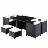 Venice Black 9 Piece Cube Garden Set