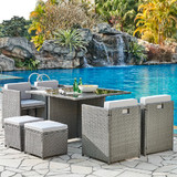 Venice Grey 9 Piece Cube Garden Set