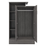 Nevada Black Wood Grain Petite Open Shelf Wardrobe