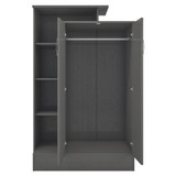 Nevada Grey 3D Effect Petite Open Shelf Wardrobe