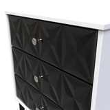 Pixel Black and White 3 Drawer Midi Chest with Dark Scandinavian Legs