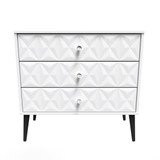 Pixel White 3 Drawer Chest with Dark Scandinavian Legs