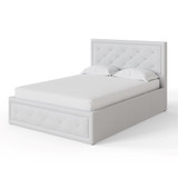 Hollywood White Diamante Backed Ottoman Bed (5' King Size)