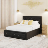 Hollywood Black Diamante Backed Ottoman Bed