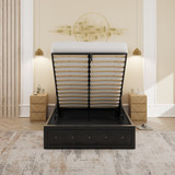 Hollywood Black Diamante Backed Ottoman Bed (5' King Size)