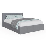 End Lift Ottoman Bed in Grey Faux Leather (4' Small Double)