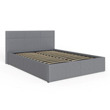 End Lift Ottoman Bed in Grey Faux Leather (4'6" Double)