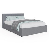 End Lift Ottoman Bed in Grey Faux Leather (5' King Size)
