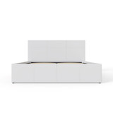 End Lift Ottoman Bed in White Faux Leather (4'6" Double)