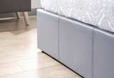 Side Lift Ottoman Bed in Grey Faux Leather