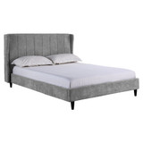 Amelia Grey Velvet Bed (5' King Size) 