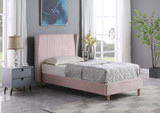 Amelia Pink Velvet Bed