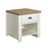 Highgate Cream and Oak 1 Drawer Lamp Side Table