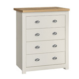 Highgate Cream and Oak 4 Drawer Chest