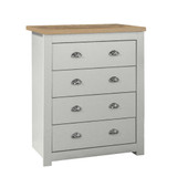 Highgate Grey and Oak 4 Drawer Chest