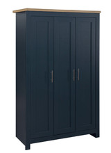 Highgate Navy and Oak 3 Door Wardrobe