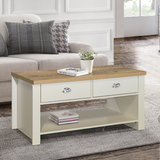 Highgate Cream and Oak 2 Drawer Coffee Table