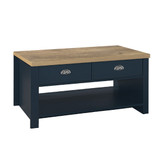 Highgate Navy and Oak 2 Drawer Coffee Table