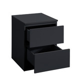 Oslo Black 2 Drawer Bedside Table 