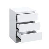 Oslo White 3 Drawer Bedside Table 