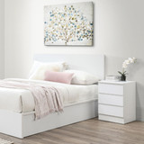 Oslo White 3 Drawer Bedside Table 