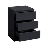 Oslo Black 3 Drawer Bedside Table 