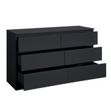 Oslo Black 6 Drawer Chest